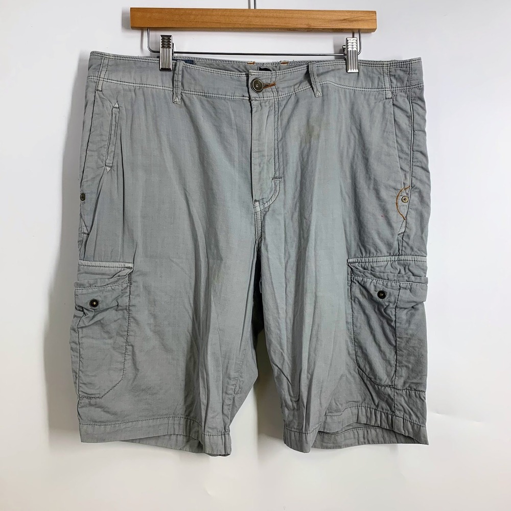 Tommy Bahama Mens‎ Gray Cargo Shorts Relaxed Fit Button Fly Pockets Utility Sz L
